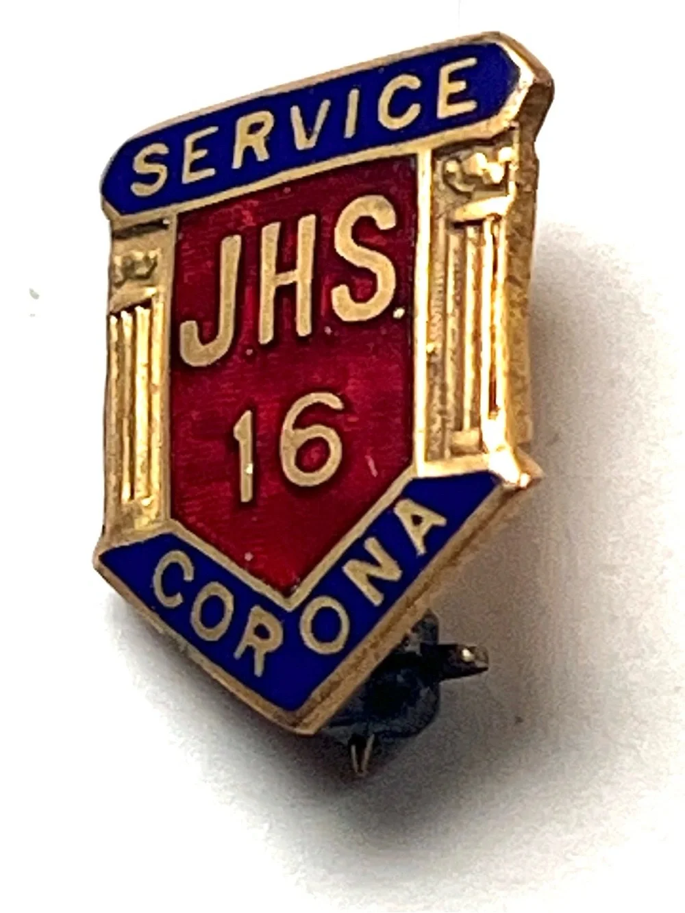 Vintage Achievement Lapel Pin Corona New York JHS 16 Junior High School Badge